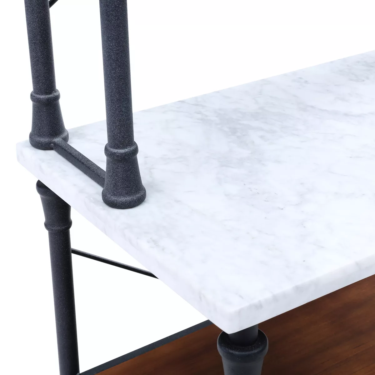 Wright Bakers Rack Rustic Gray With Dark Distressed Pine - Aiden Lane