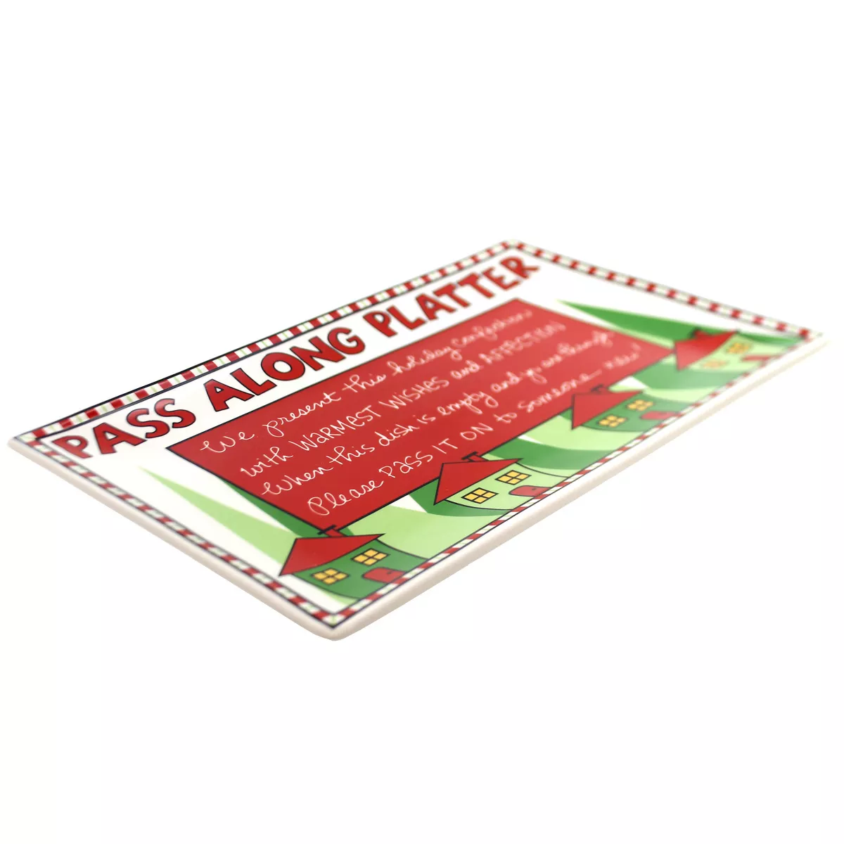 Tabletop Pass Along Platter Ceramic Christmas Platter Enesco - Serving Platters