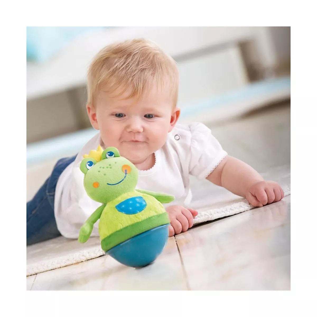 HABA Roly Poly Frog Soft Wobbling & Chiming Baby Toy