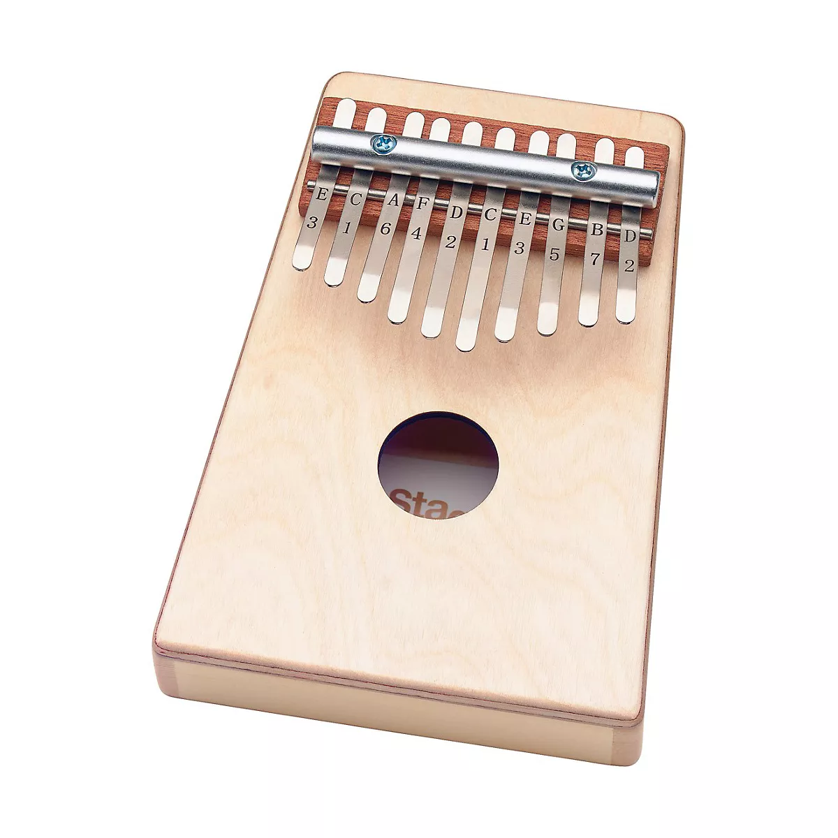 Stagg Kid's Kalimba 10 Keys with Note Names Printed on Keys - Natural