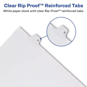 Avery Allstate-Style Legal Exhibit Side Tab Divider Title: 26 Letter White 25/Pack 82224