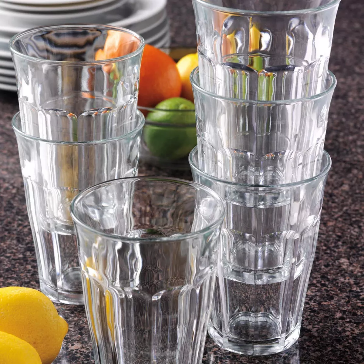 Duralex Picardie 3.12 Ounce Clear Tempered Glass Stacking Drinkware Tumbler Drinking Glasses, Set of 12