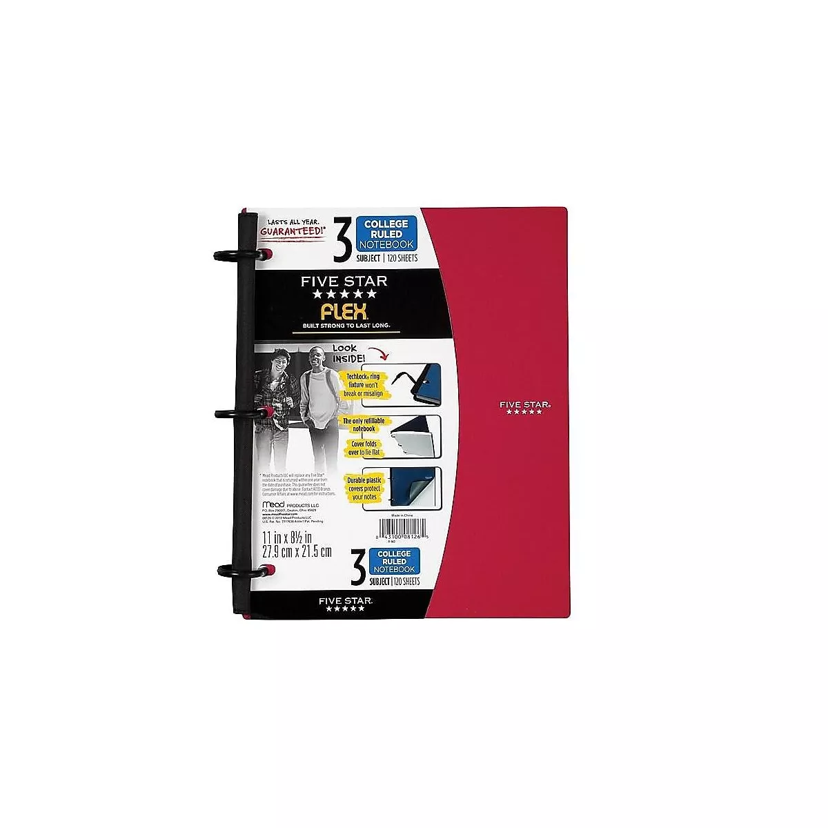 Five Star 3-Subject Notebook, 8.5 x 11 08126
