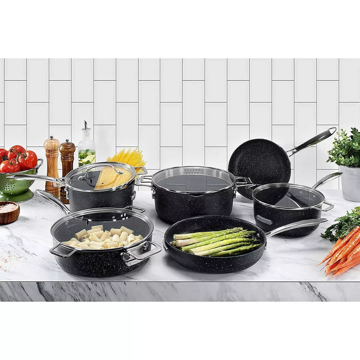 Granitestone Diamond Stackable 10pc Cookware Set