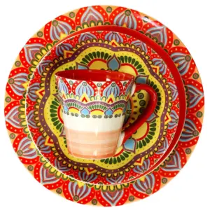 16pc Stoneware Kaleidoscope Dinnerware Set - Elama