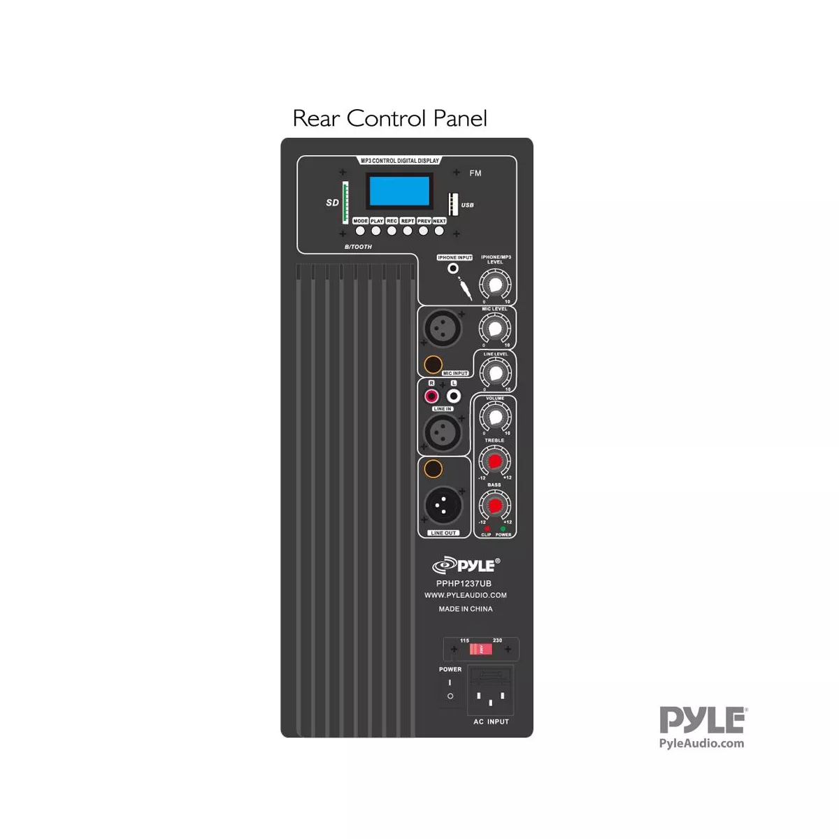 PylePro PPHP1237UB 900W 12-Inch Bluetooth DJ PA Speaker (Certified Refurbished)