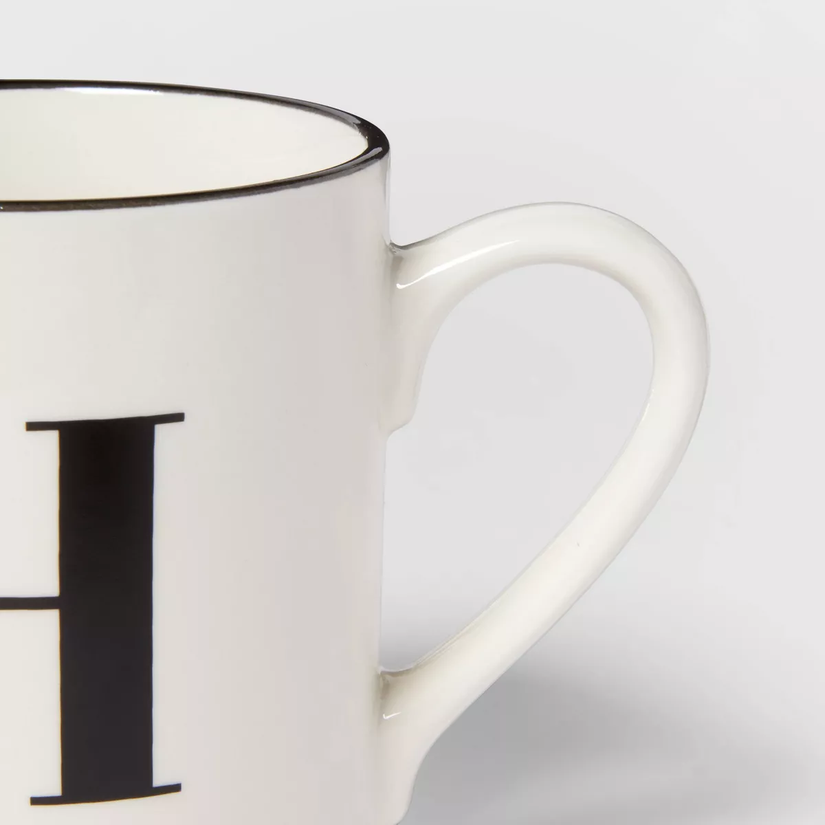 16oz Stoneware Monogram H Mug White - Threshold™