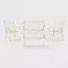 Leah 4pc Cast Iron Patio Chat Set - Antique/White - Safavieh