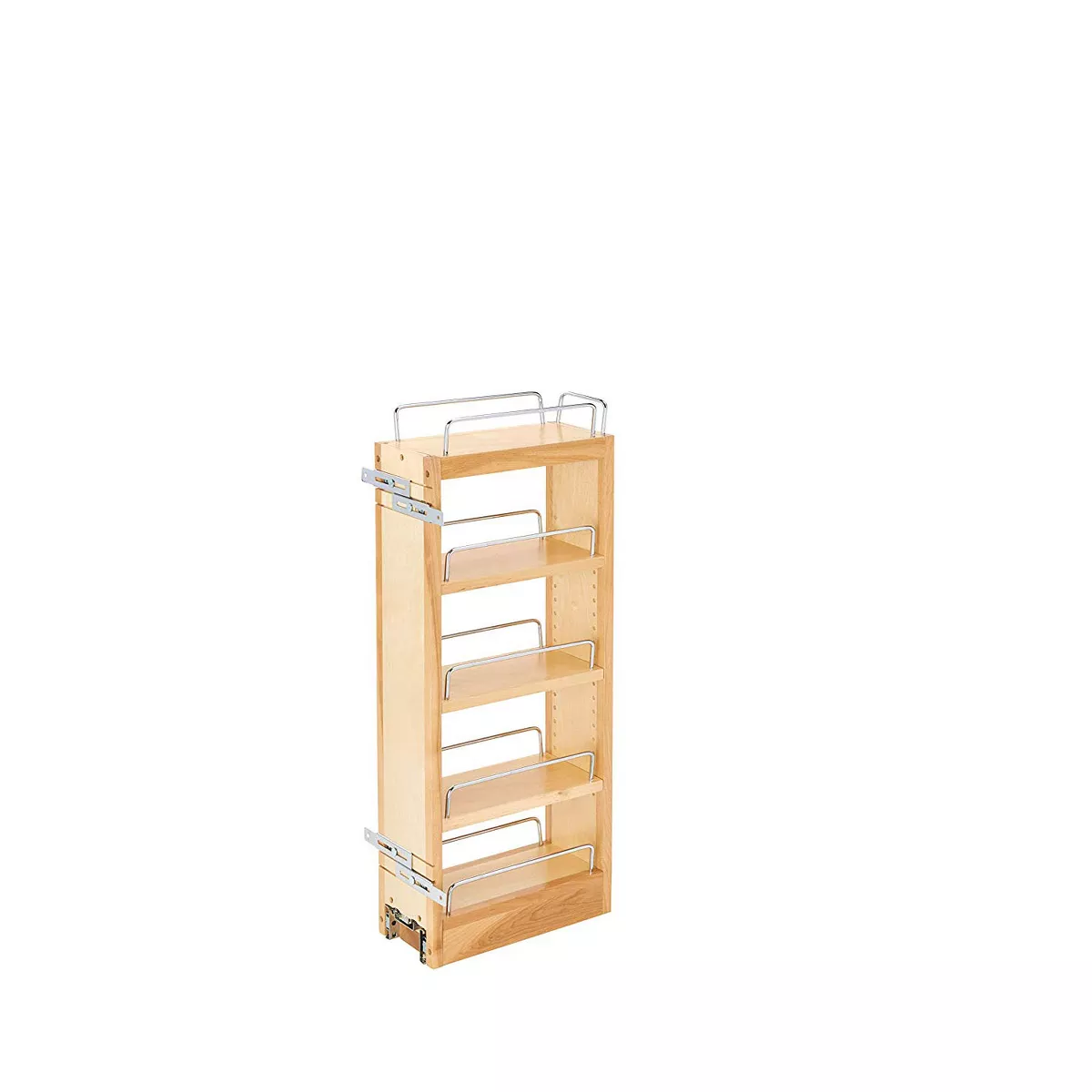 Rev-A-Shelf 448-WC-5C 5-Inch Maple Wood Pull Out Wall Cabinet Organizer (2 Pack)