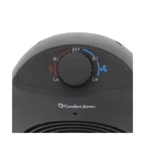Comfort Zone CZHC21 Indoor Compact Portable 1500 Watt Electric Space Heater Personal Fan Combination Unit, Black