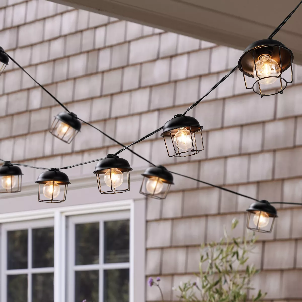 10ct LED Cage String Lights Black - Smith & Hawken™