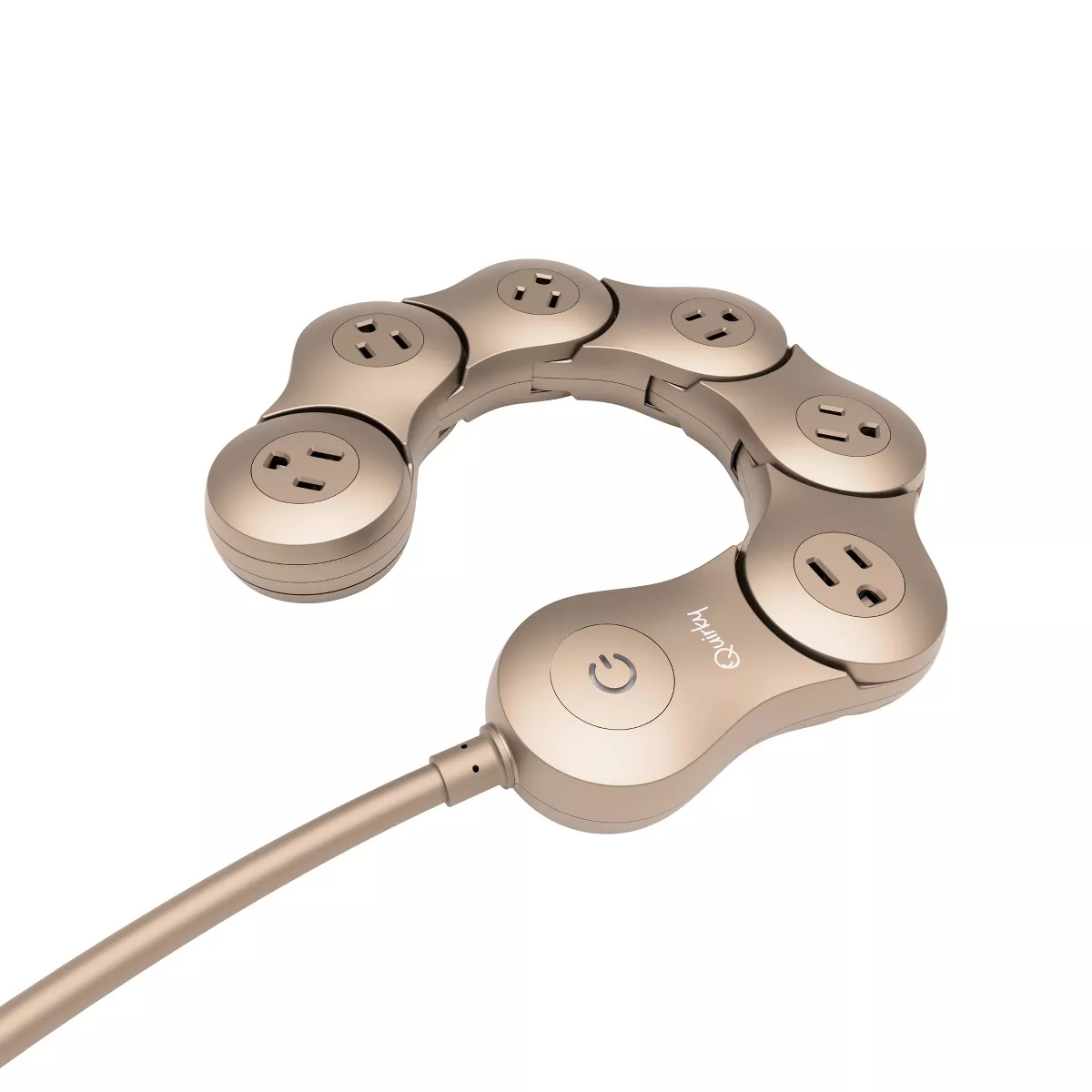 Quirky Pivot Power 6 Outlet Surge Protector Gold