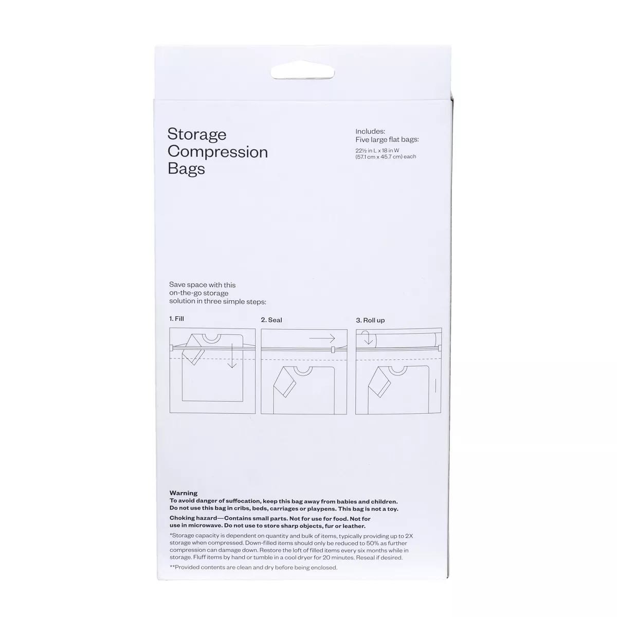 5 Large Compression Bags Travel Clear - Room Essentials™