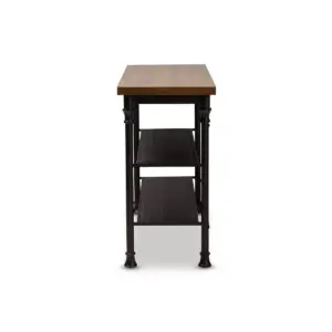 Velera Wood Finished Metal Kitchen Storage Shelf Unit Brown/Bronze - BaxtonStudio