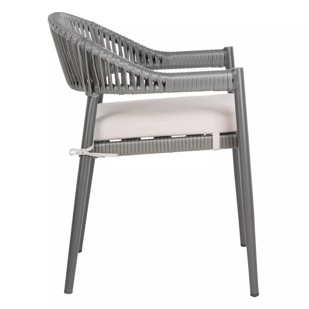 Greer 2pk Stackable Rope Accent Chair - Gray/Gray Cushion - Safavieh