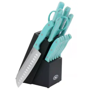 Oster Evansville 14 Piece Stainless Steel Cutlery Set in Light Blue