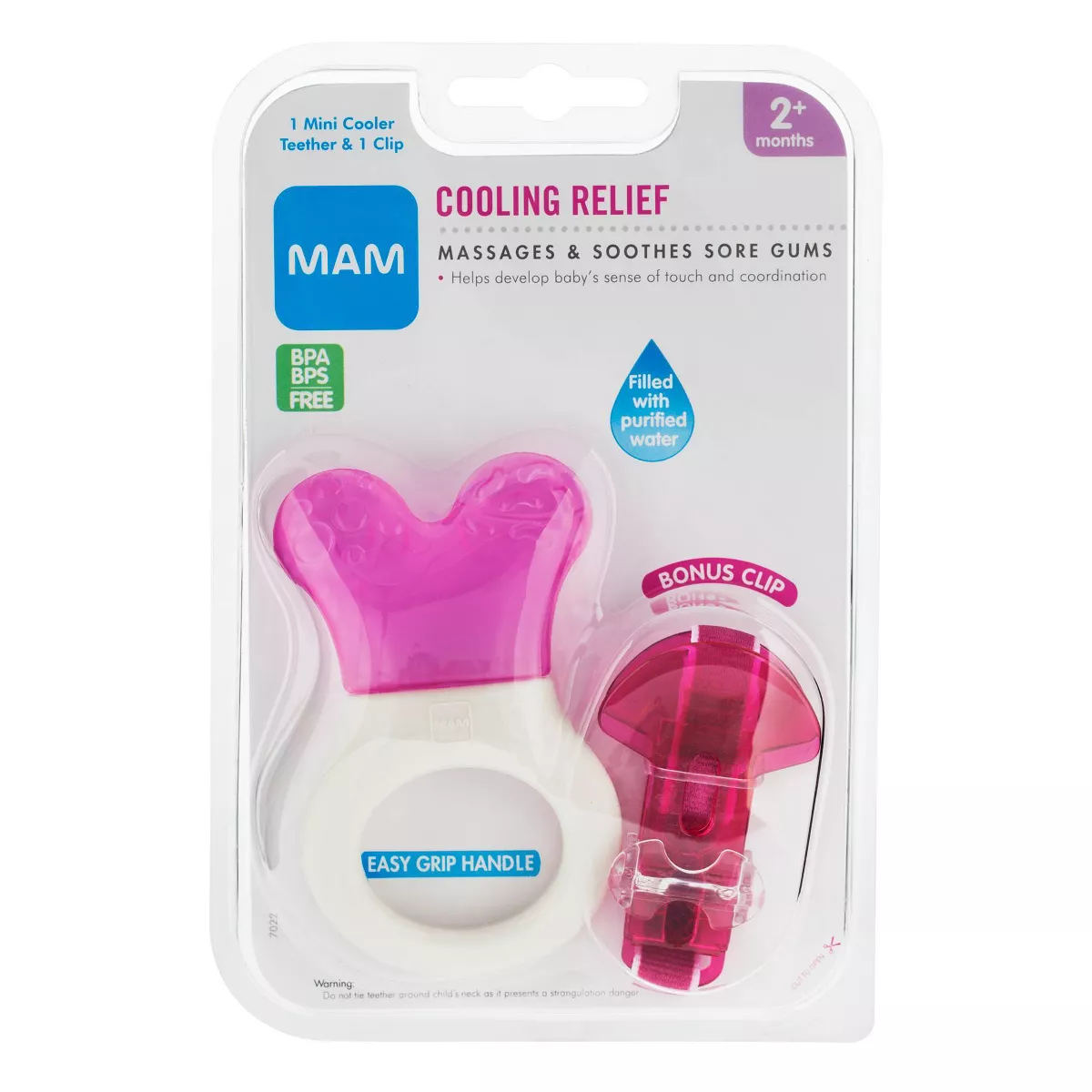 MAM Mini-Cooler Teether with Clip - Pink