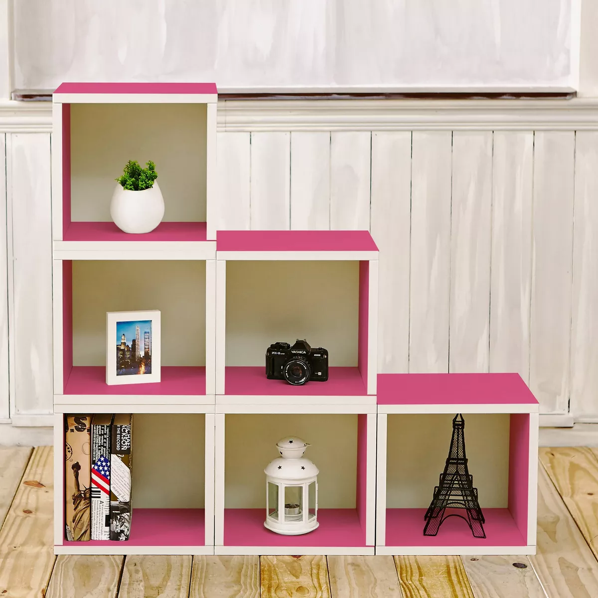Way Basics Stackable Eco Cube Storage Cubby Organizer - Pink