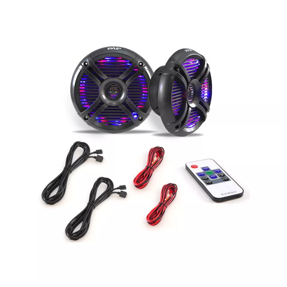 Pyle PLMRX68LEB 6.5 Inch 250 Watt Boat LED Speakers Pair (Certified Refurbished)