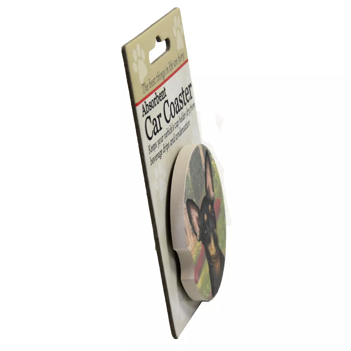 Car Coaster 2.5" Black Chihuahua Car Coaster Absorbant Pet Dog E & S Pet - Coasters