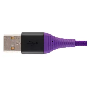 Monoprice USB 2.0 Micro B to Type A Charge and Sync Cable - 3 Feet - Purple, Durable, Kevlar-Reinforced Nylon-Braid - AtlasFlex Series