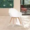 4pc Metz Wood/Resin Patio Dining Armchair Set White - Amazonia
