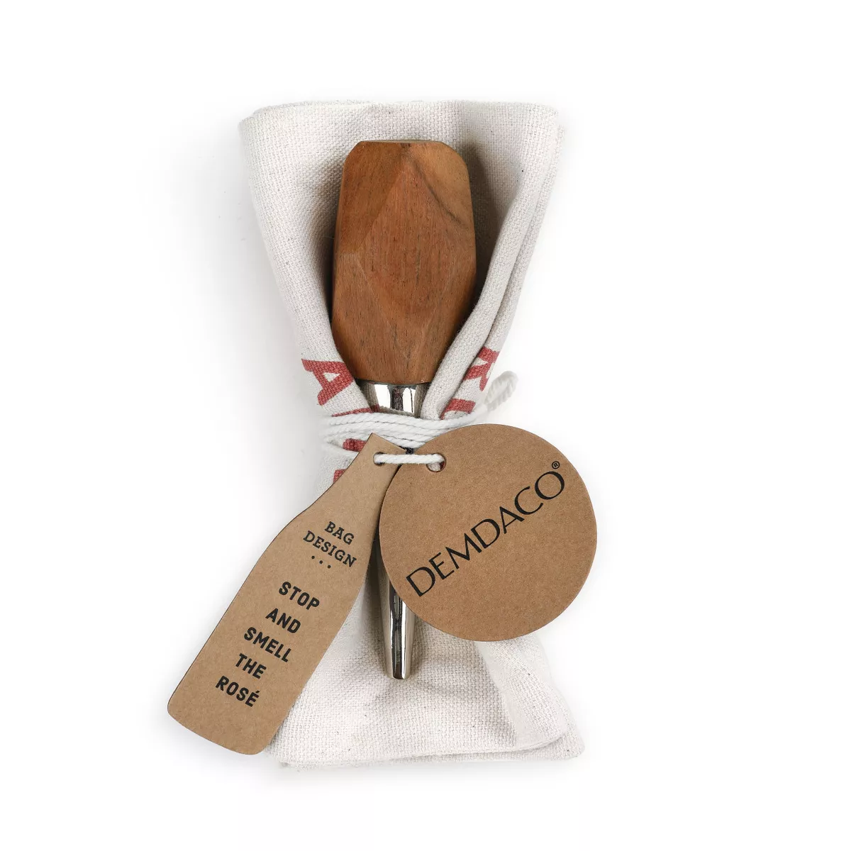 DEMDACO Rosé Wine Bottle Bag & Stopper White