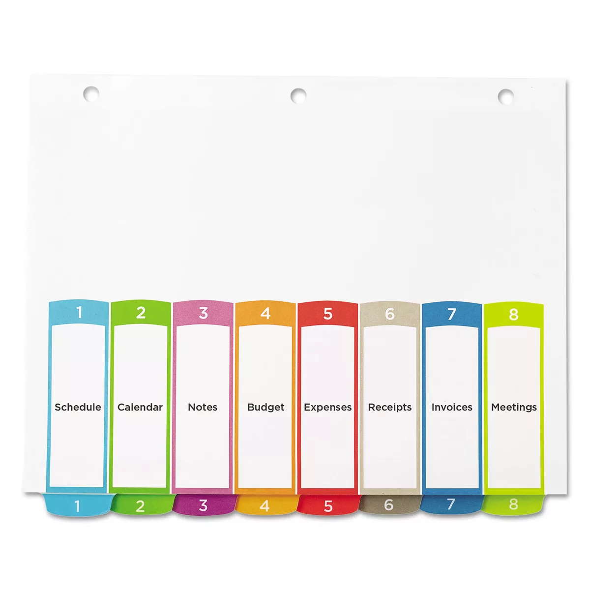 Avery Ready Index Table of Contents Dividers Multicolor Tabs 1-8 Letter 11841