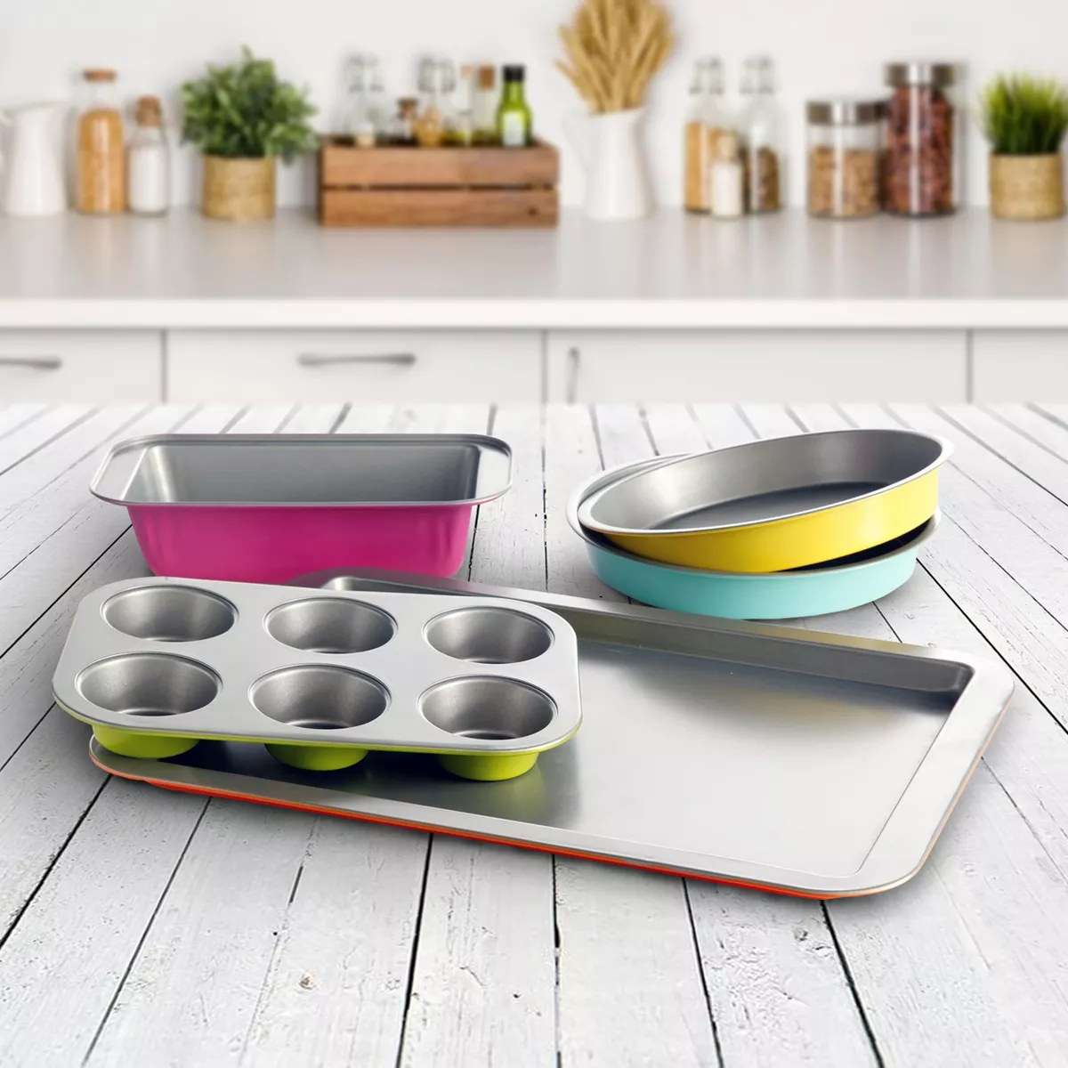 Gibsone Home Color Splash Lyneham 5 pc Carbon Steel Bakeware Set