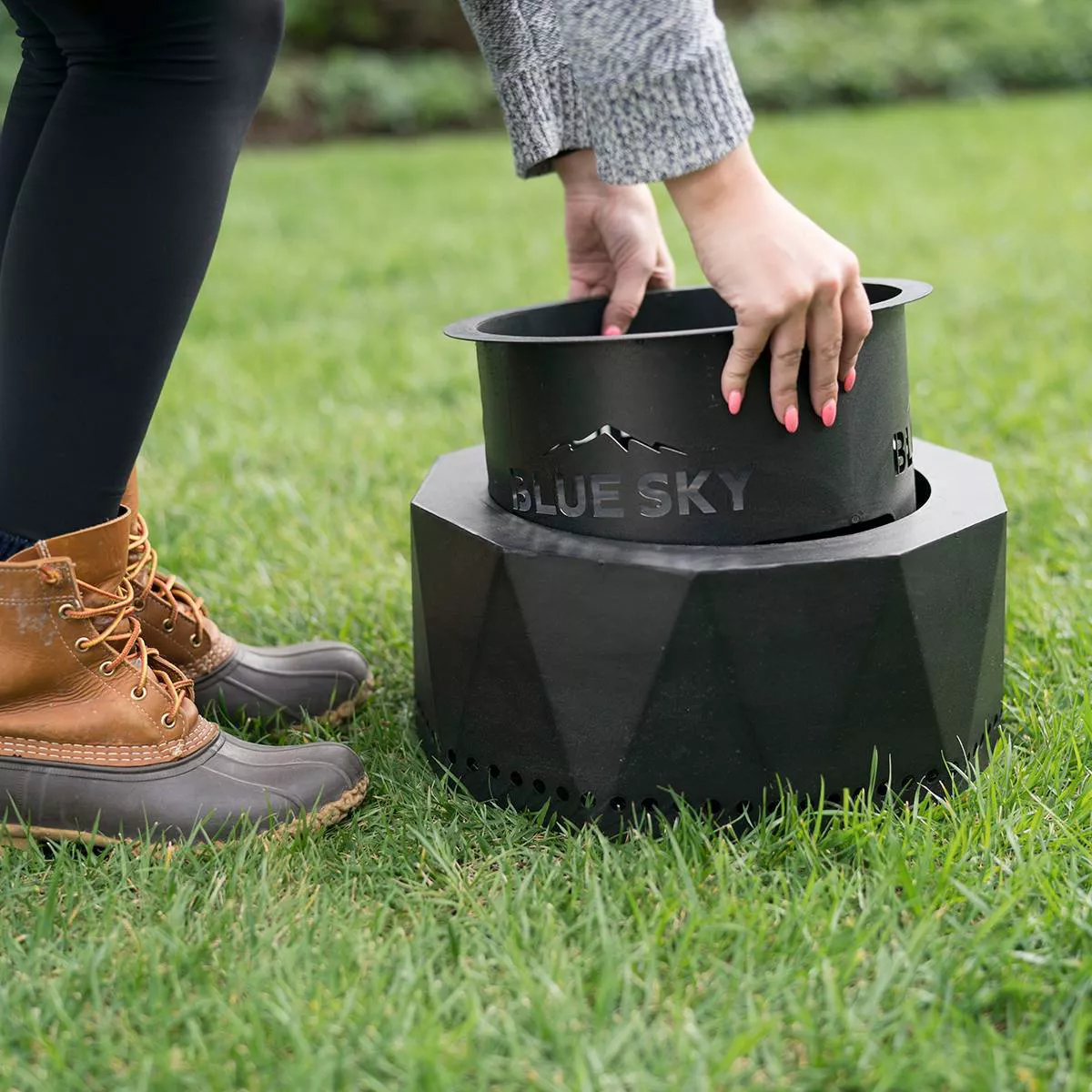The Ridge Portable Pellet Fire Pit - Black - Blue Sky Outdoor Living