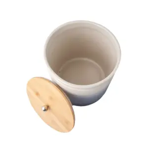 Ceramic Large Ombre Canister with Wood Lid Blue - Thirstystone