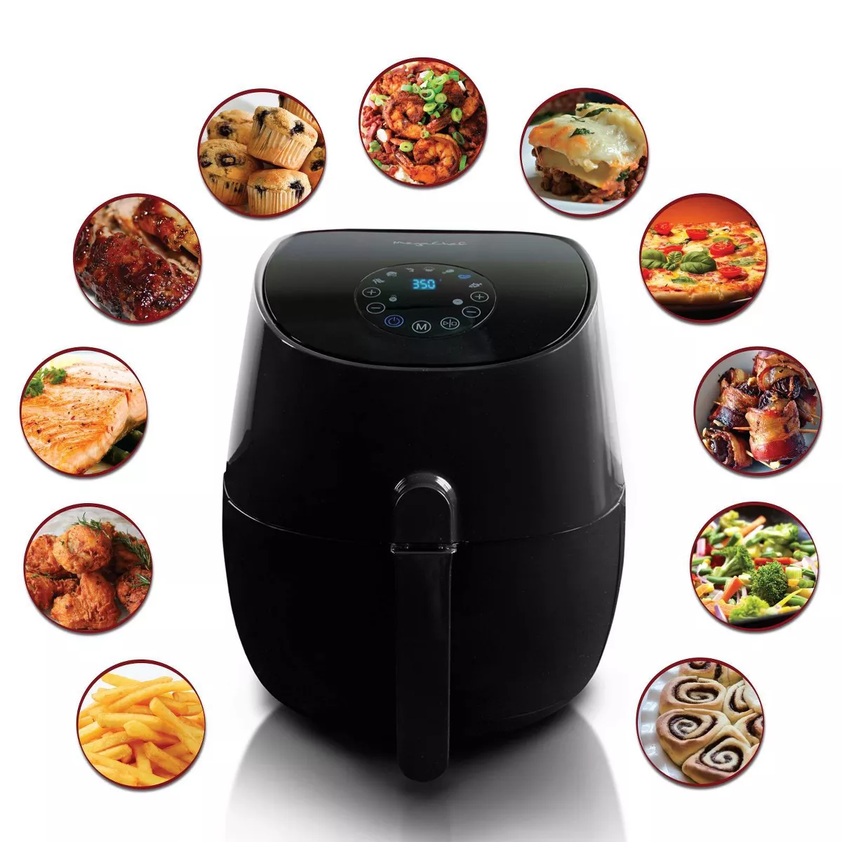 MegaChef 3.5qt Multicooker Air Fryer - Black