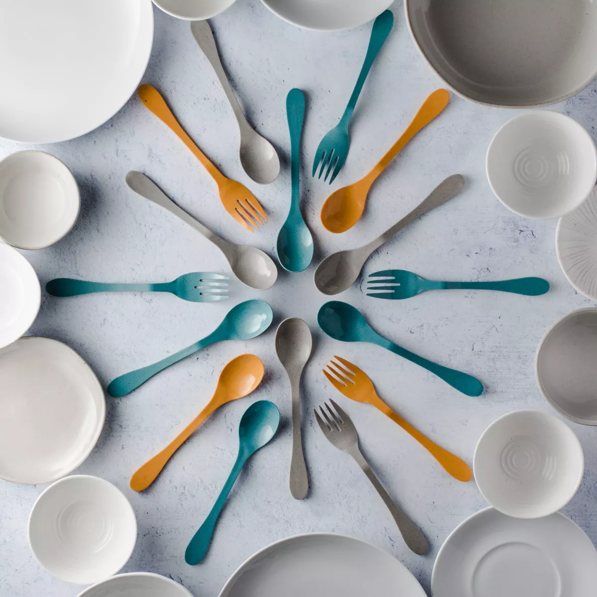 Knork 6pc Bamboo Eco Silverware Set