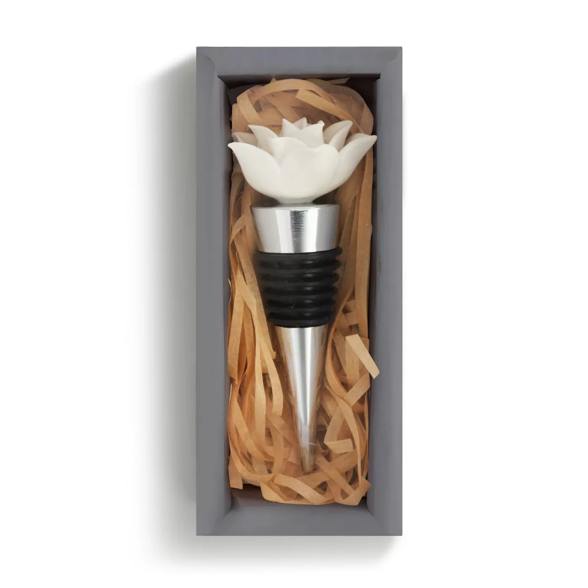 DEMDACO Cream Succulent Bottle Stopper White