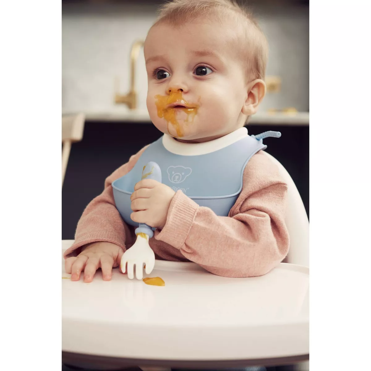 BabyBjorn 2pk Baby Bib Set - Powder Yellow/Blue S
