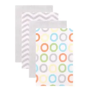 Luvable Friends Baby Flannel Burp Cloths 4pk, Yellow, One Size