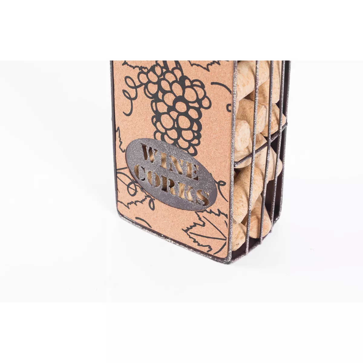 Vintiquewise Vintage Metal Bottle Shaped Wine Cork Holder