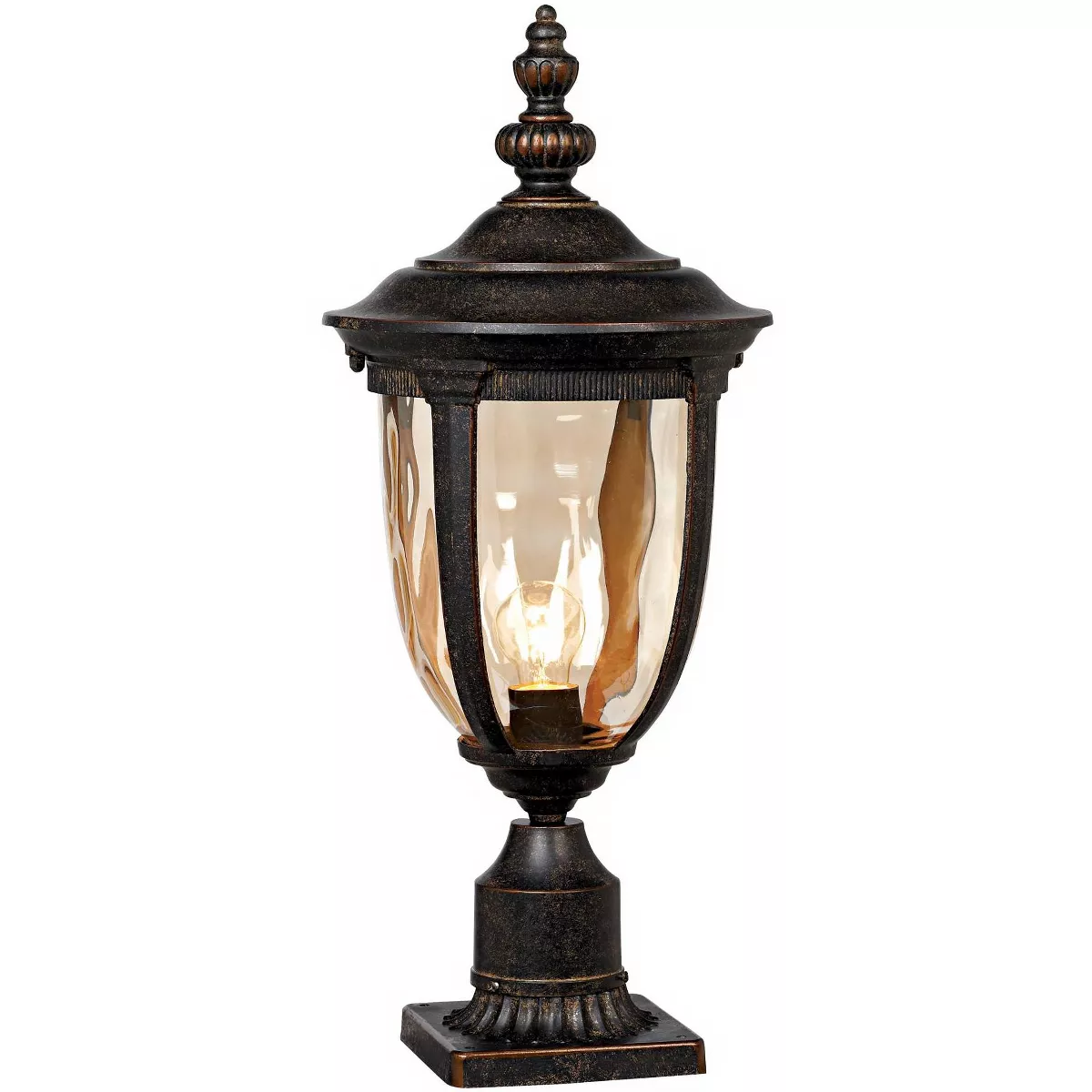 John Timberland Vintage Outdoor Post Light Bronze 25 inch Tall Fixture with Pier Mount for Deck Patio Entryway