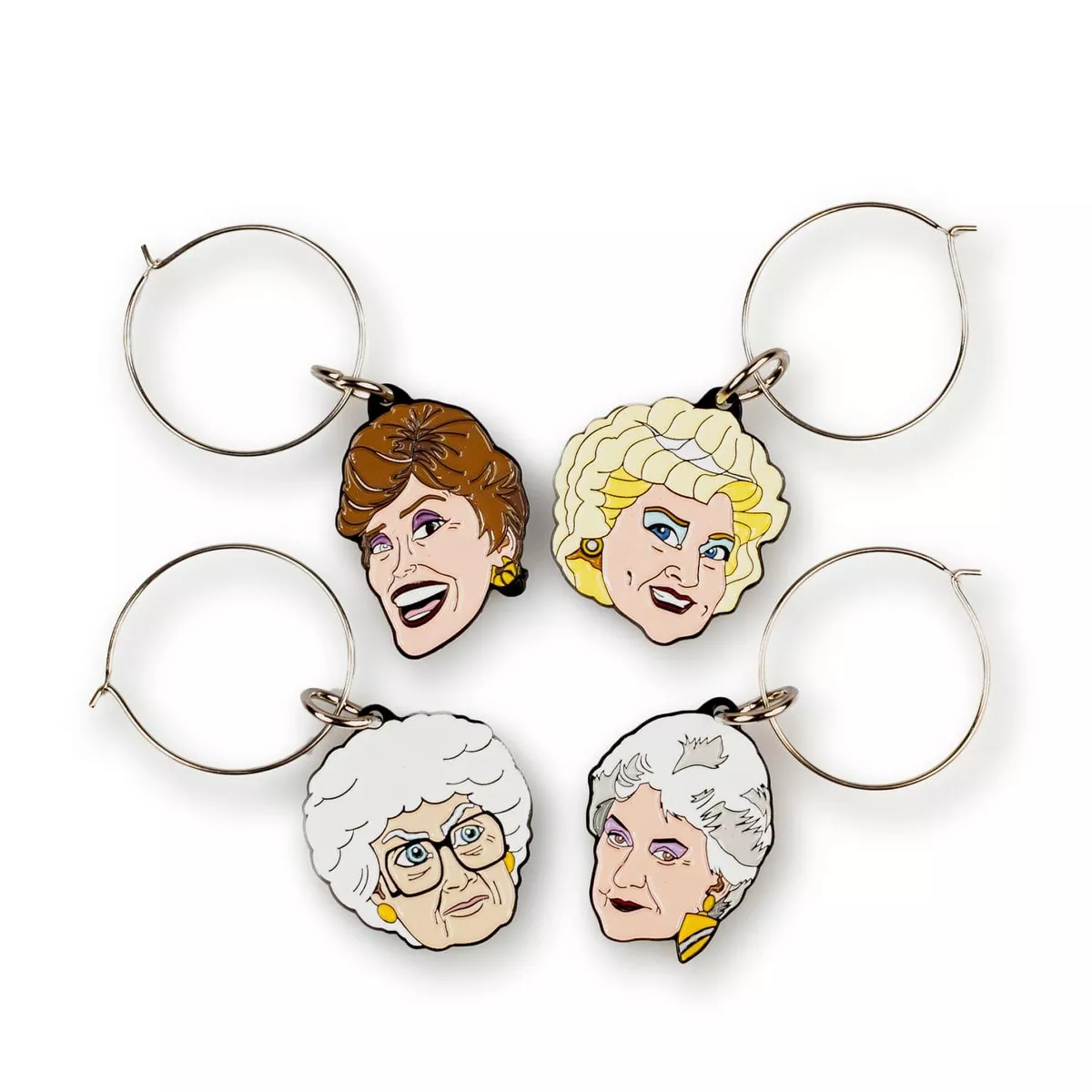 Just Funky Golden Girls Wine Charms, Set of 4