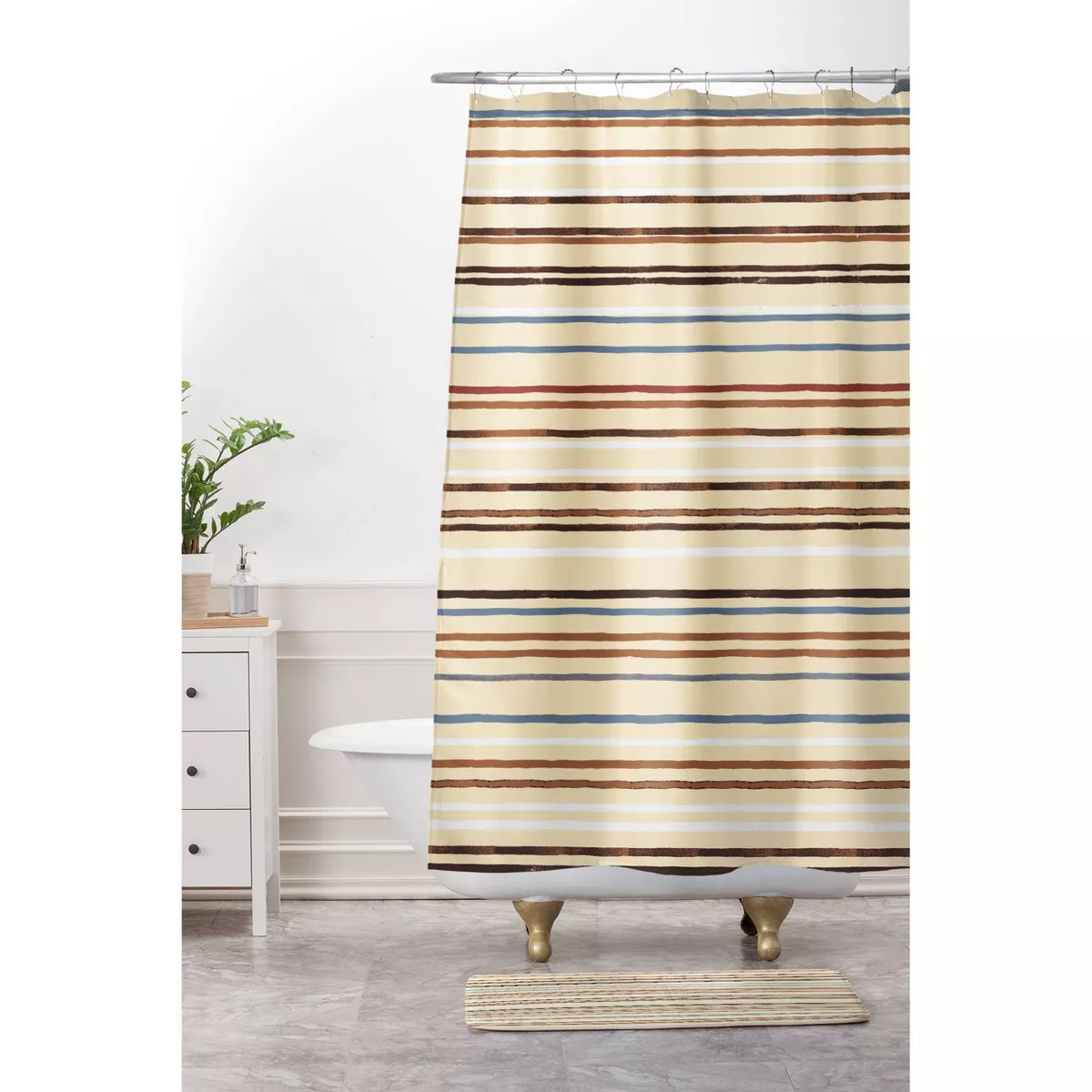 Ninola Design Western Striped Shower Curtain Brown - Deny Designs