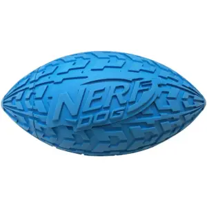 NERF Tire Squeak Football Dog Toy - Blue - 6