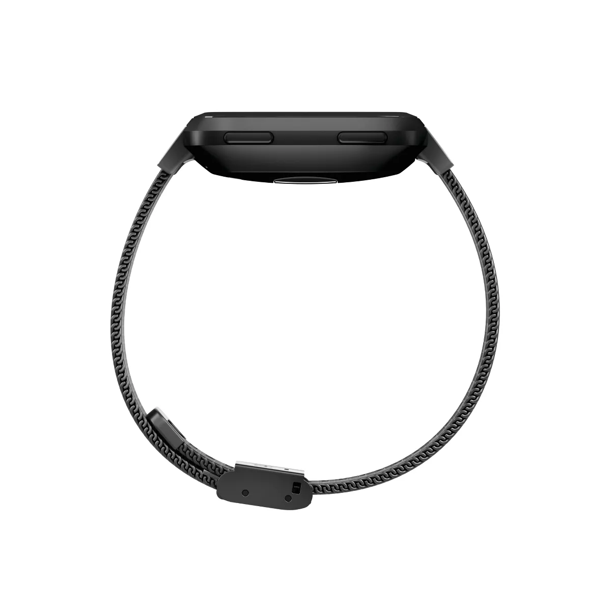 Fitbit Versa Fitness Tracker Band Adjustable - Black Stainless Steel/Metal Mesh