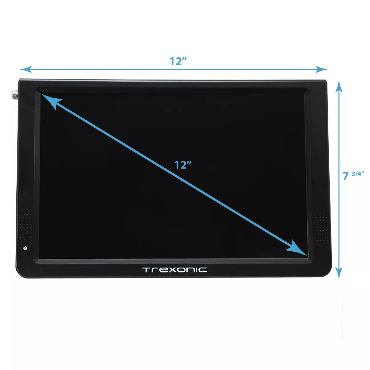Trexonic Ultra Lightweight Rechargeable Widescreen 12in LED Portable TV