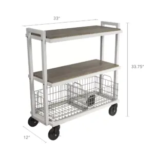 Cart System with wheels 3 Tier White - Atlantic