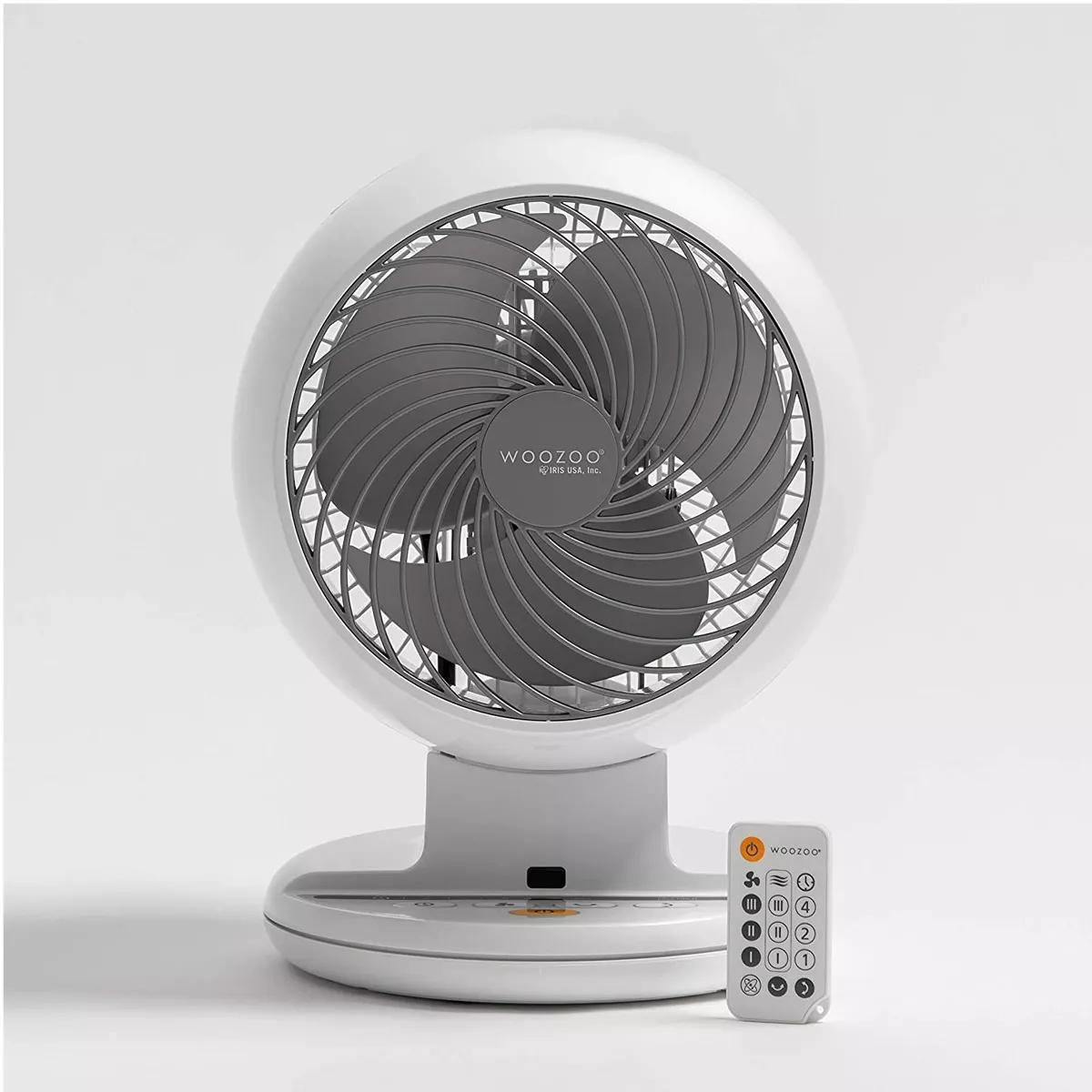IRIS USA Woozoo Remote Controlled Desktop Portable Small Oscillating Circulating Fan Fits Desk, Office, End Table, or Bedroom, White