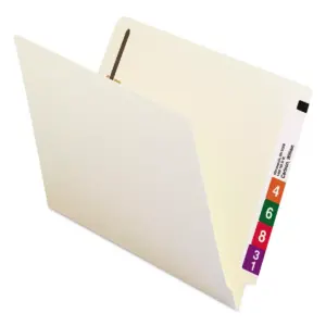 Smead Reinforced End Tab Pocket Folder Fastener Straight Cut Letter Manila 50/Box 34100