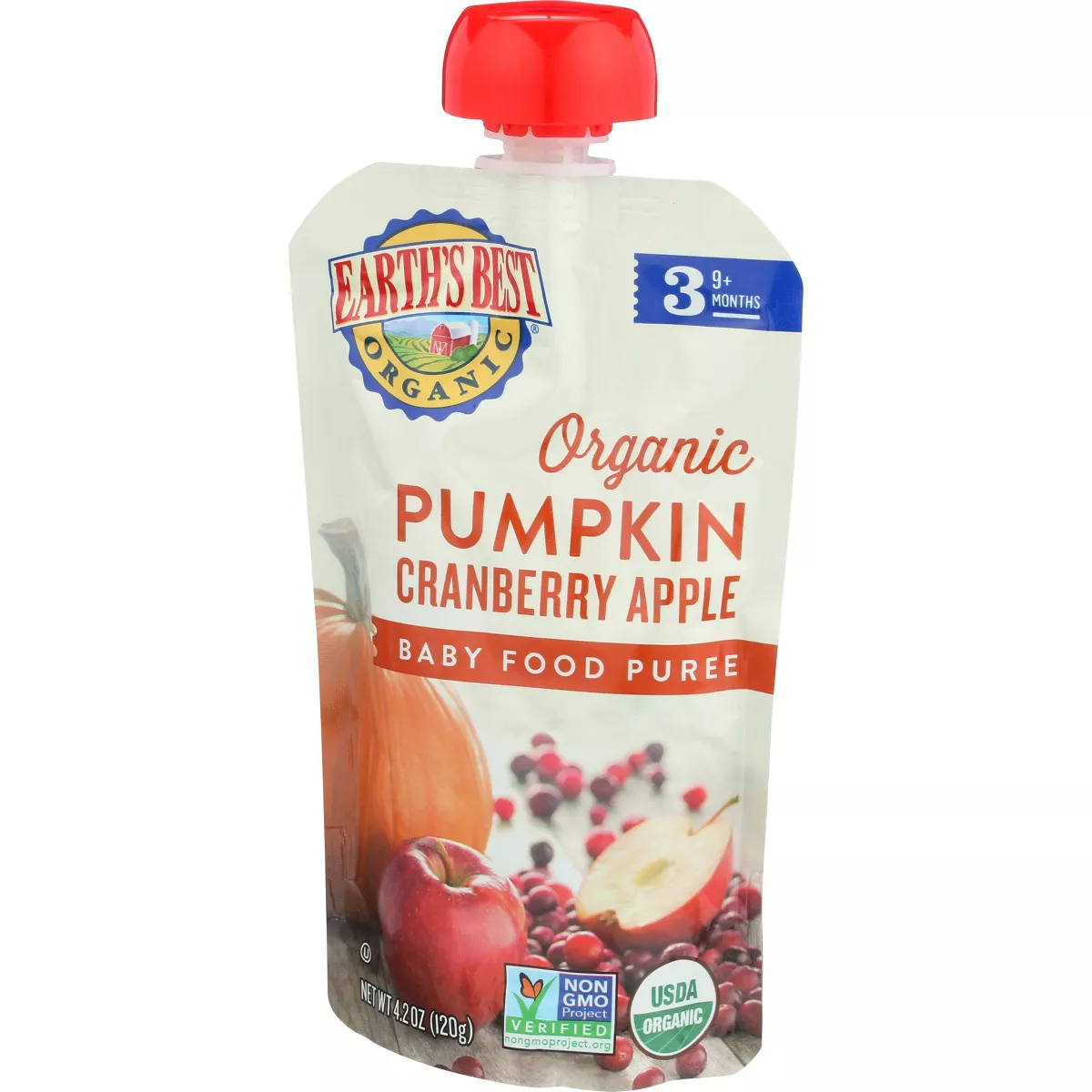 Earth's Best Organic Pumpkin Cranberry Apple Baby Food Pouch - 4.2oz