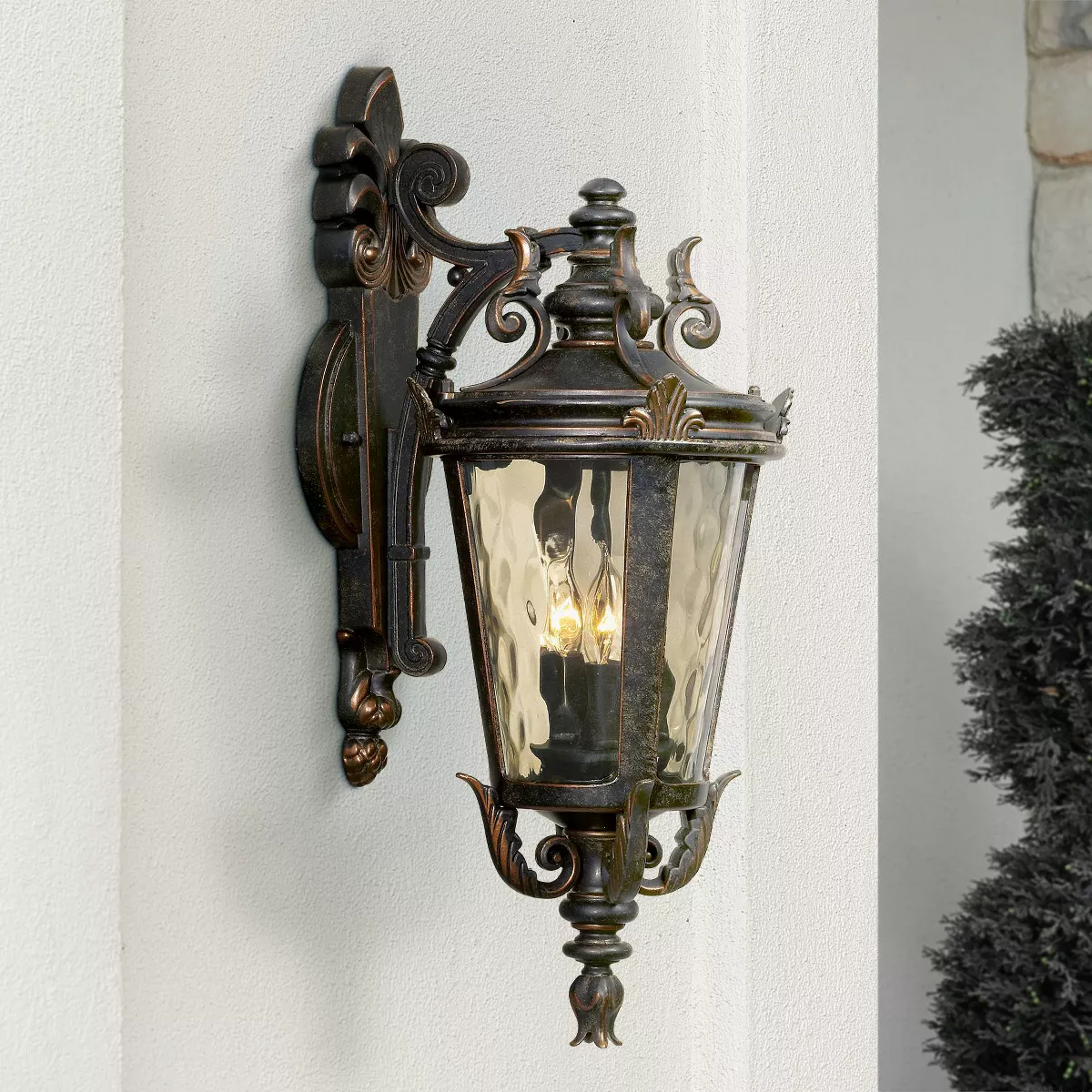John Timberland Outdoor Light Fixture Bronze Scroll 21 3/4