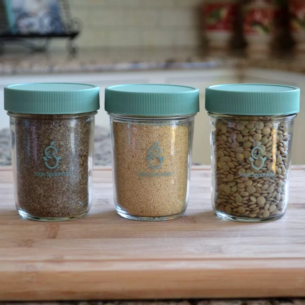 Sage Spoonfuls Glass Snack Jars 4pk Baby Food Storage Container - Clear - 8oz
