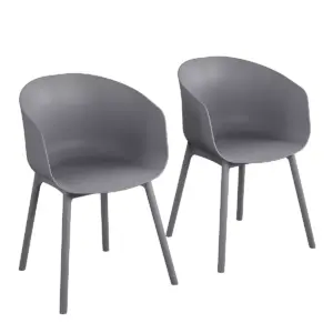 York 2pk Extra Large Dining Chairs Indoor/Outdoor Charcoal - Novogratz